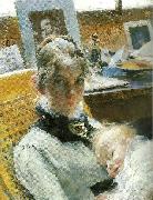 Carl Larsson ateljeidyll jeune mere oil painting on canvas